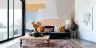 Soft Ochre Peach Blue Abstract Layers Wallpaper Mural 6