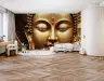 Golden Meditating Buddha Head Wall Mural 8