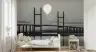 Monochrome Cable-Stayed Bridge Scenic Wall Mural 6