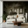 Vintage Abandoned Grand Piano Room Wall Mural 6