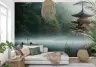 Tranquil Asian Pagoda and Misty Forest Wall Mural 7