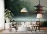 Tranquil Asian Pagoda and Misty Forest Wall Mural 8