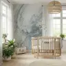Elegant Silver Grey Abstract Fluid Art Wall Mural 7