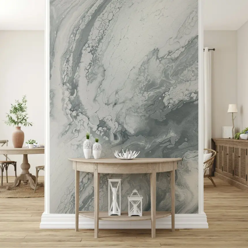 Silver Swirls Wall Mural -2490273