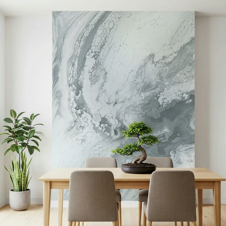 Silver Swirls Wall Mural -2490273