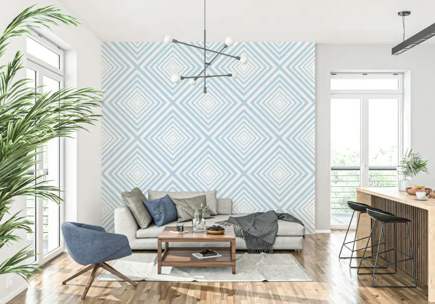 Sky Blue Chevron Wallpaper