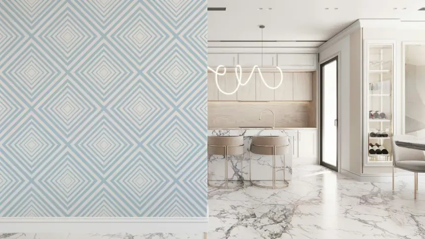 Sky Blue Chevron Wallpaper