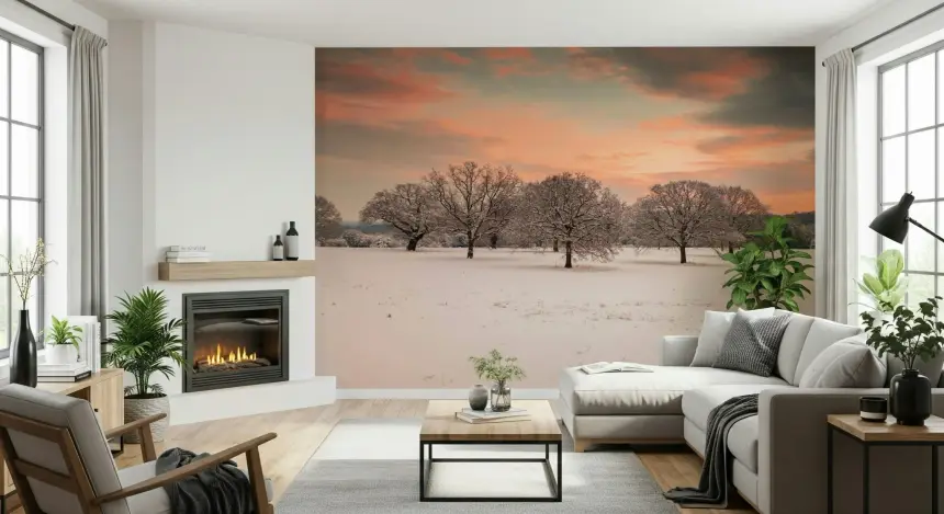 Snow Covered Field Wall Mural
