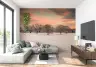 Serene Snowscape Sunset Wall Mural 6