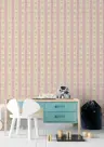 Charming Floral Stripe Wallpaper in Pastel Tones 7