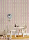 Charming Floral Stripe Wallpaper in Pastel Tones 6