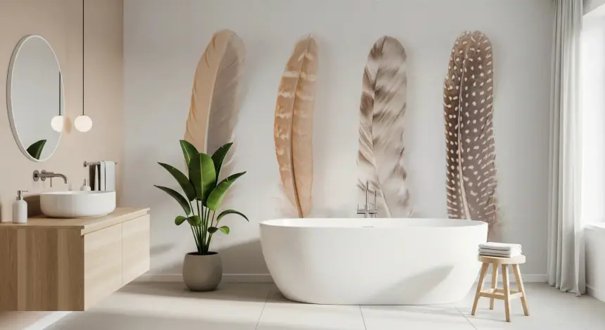 Soft Feather Array Wall Mural