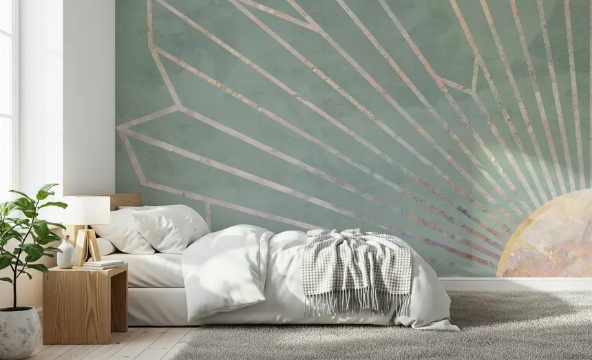 Soft Geo Sunrise Wall Mural - 2464593