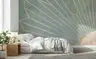 Sage Blush Geometric Sunburst Wall Mural 8