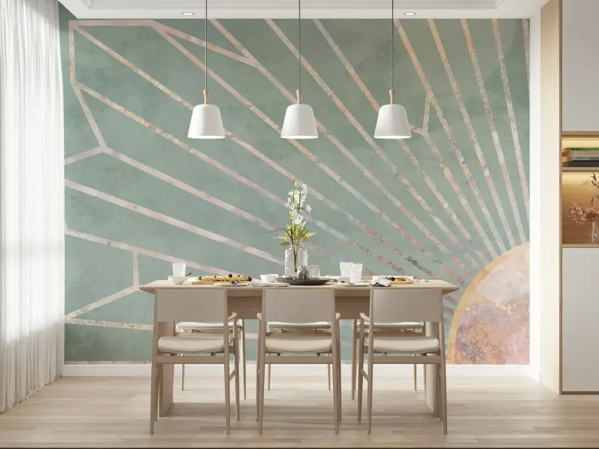 Soft Geo Sunrise Wall Mural - 2464593
