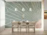 Sage Blush Geometric Sunburst Wall Mural 7