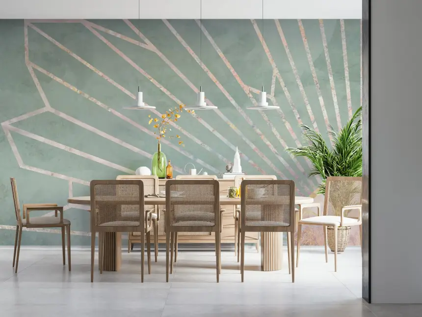 Soft Geo Sunrise Wall Mural - 2464593