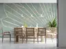Sage Blush Geometric Sunburst Wall Mural 6
