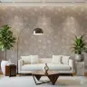 Delicate Taupe Floral Pattern Wallpaper 8