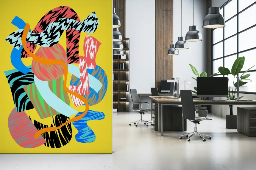 Space Lime Wall Mural
