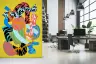 Pop Art Abstract Zebra Stripe Yellow Wallpaper Mural 7