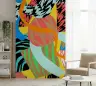Pop Art Abstract Zebra Stripe Yellow Wallpaper Mural 6