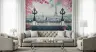 Romantic Paris Cityscape Wall Mural with Cherry Blossoms 6