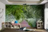 Lush Forest Path with White Wildflowers Wall Mural 7