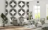 Monochrome Radial Burst Geometric Wallpaper 6