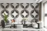Monochrome Radial Burst Geometric Wallpaper 8
