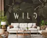 Lush Fig Leaves Wall Mural with 'Wild' Typography 4