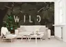 Lush Fig Leaves Wall Mural with 'Wild' Typography 5