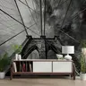 Monochromatic Suspension Bridge Architectural Wall Mural 6