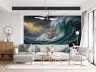 Vintage Ship Battling Stormy Sea Wall Mural 5