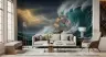 Vintage Ship Battling Stormy Sea Wall Mural 6
