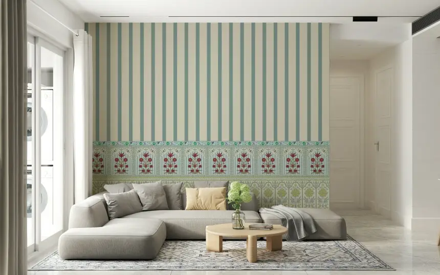 Striped Garden Border Wall Mural