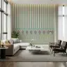 Vertical Stripe Floral Border Wallpaper 7