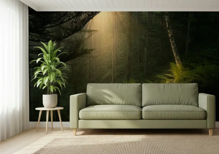 Sunlit Forest Wall Mural - 2331977