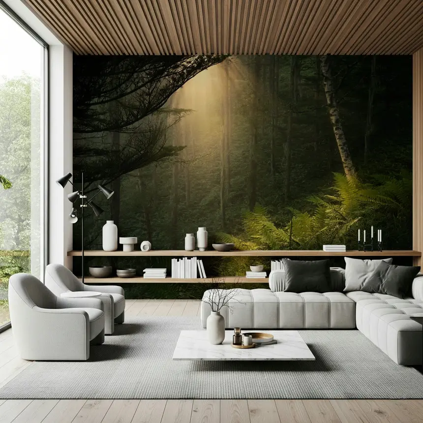 Sunlit Forest Wall Mural - 2331977
