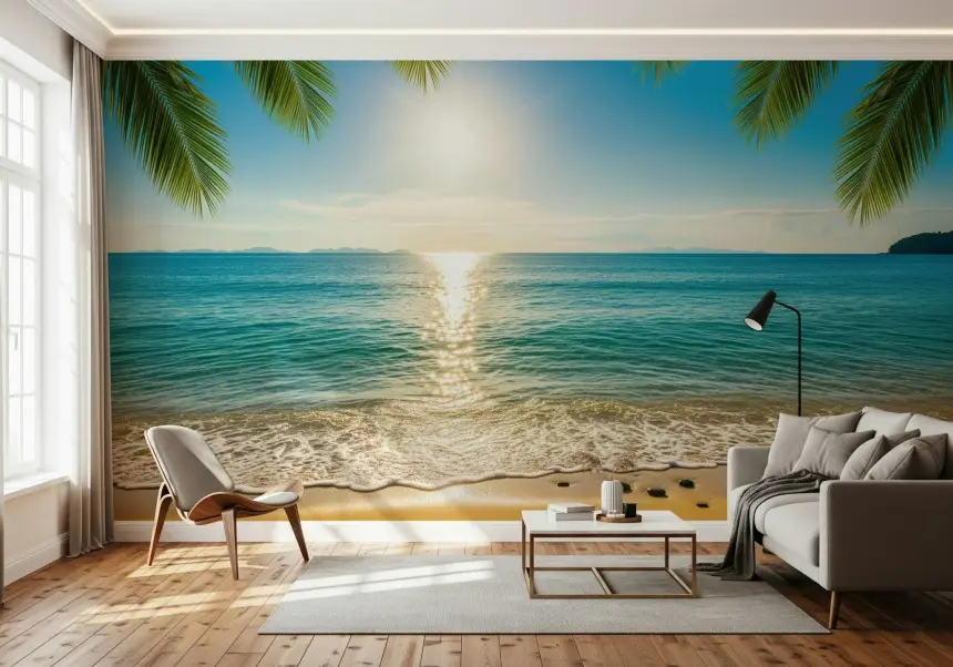 Sunny Coastal Calm Wall Mural