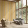 Ochre and Cream Vertical Stripe Wallpaper 8