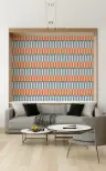 Coral Blue Scallop Stripe Pattern Wallpaper 8