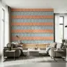 Coral Blue Scallop Stripe Pattern Wallpaper 7