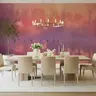 Misty Lake Swans Sunset Wall Mural 8