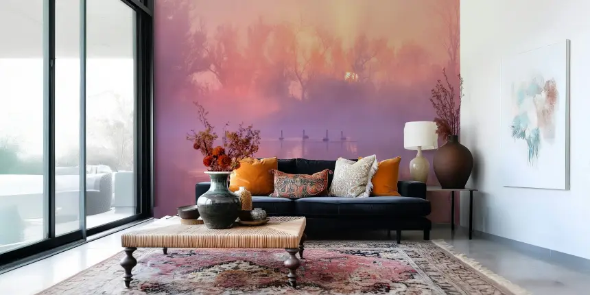 Swan Lake Sunrise Wall Mural -2343606