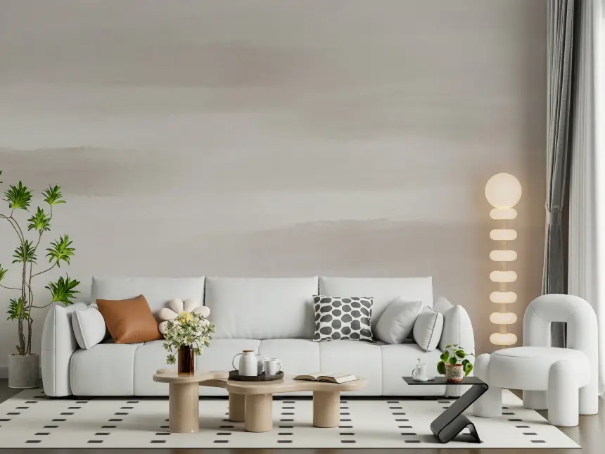 Soft Taupe Brushstrokes Wall Mural - 2753525