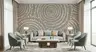 Organic Concentric Circles Abstract Wall Mural 7