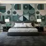 Teal Geometric Abstract Wallpaper 6
