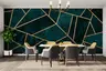 Emerald Gold Geometric Textured Wall Mural 8
