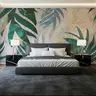Luxe Tropical Foliage Wall Mural with Gold Accents 7